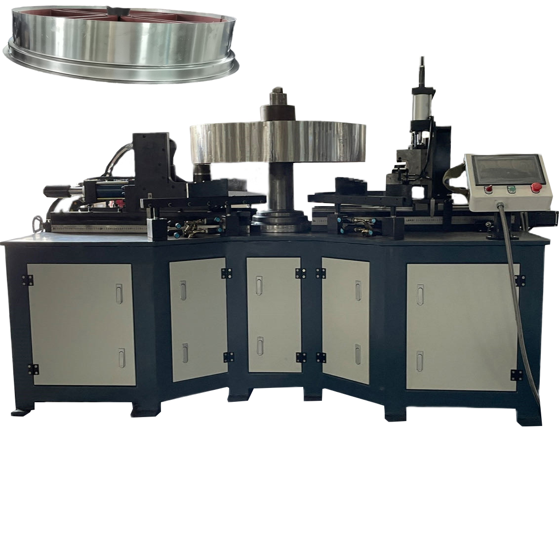 不鏽鋼(gāng)振動篩外殼翻(fān)邊折邊 重型自(zi)動翻邊機